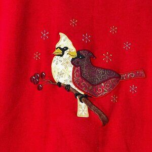 Vtg M&C Sportswear Cardinal Embroidered Red Crewneck Sweatshirt XL Snowflake